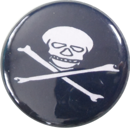 Piraten Flagge Button schwarz weiss